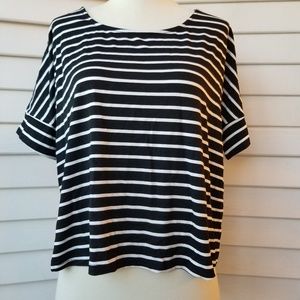 CHOIES High Low Black & White Stripe top.